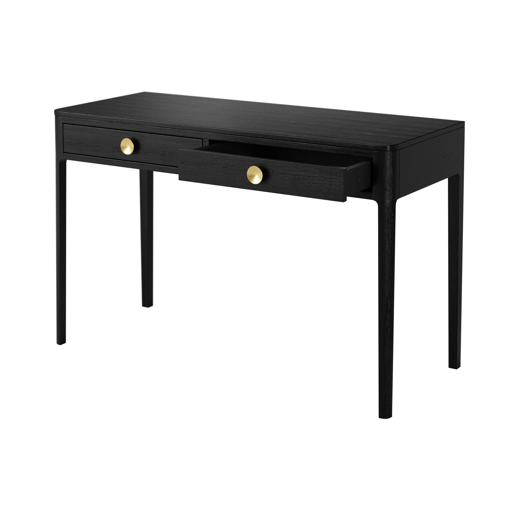 DI Designs Abberley Black Oak Wood & Gold Desk
